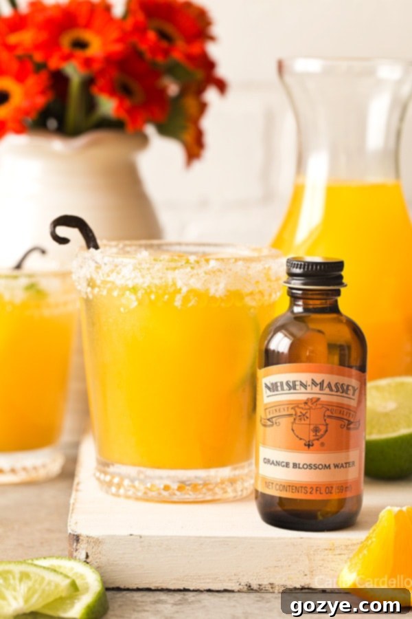 Small Batch Orange Vanilla Margaritas made with orange blossom water