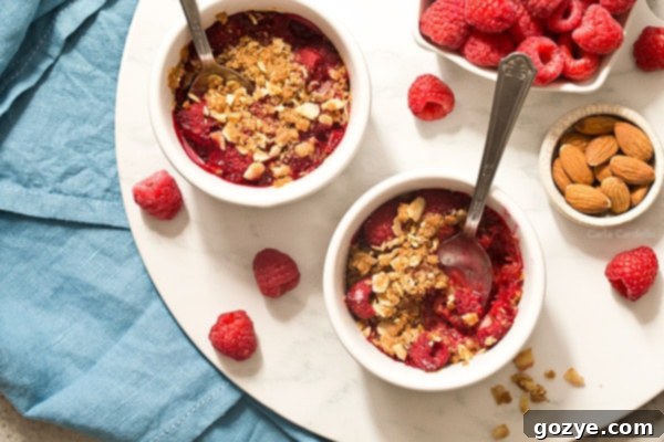 Raspberry Crisp Duet 3 Raspberry Almond Crisp For Two with a crispy almond streusel