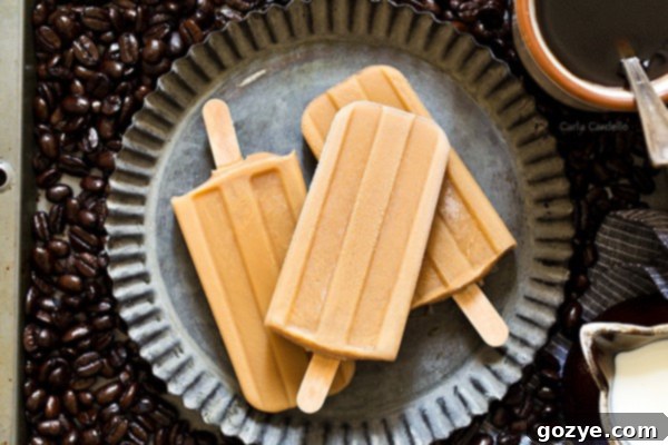 Coffee Pops 3 Easy 3-ingredient small batch Iced Coffee Popsicles for a quick caffeine boost