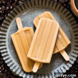 Coffee Pops 5 Iced Coffee Popsicles, a small batch recipe for a refreshing treat