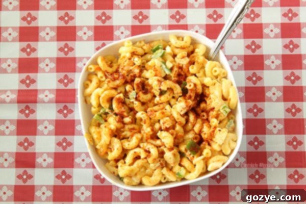 Amish Farmhouse Macaroni Salad 4 Amish Macaroni Salad in a white bowl