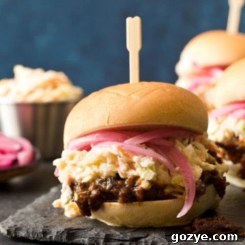 Slow Cooker Shredded Beef Sliders, a delicious and easy meal