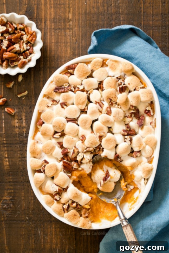 Dreamy Sweet Potato Casserole For Two 5 A bowl of mashed sweet potatoes, ready to be topped and baked into a casserole.