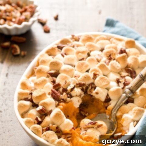 Dreamy Sweet Potato Casserole For Two 7 Sweet Potato Casserole For Two, a perfect small-batch Thanksgiving side with mini marshmallows and chopped pecans.