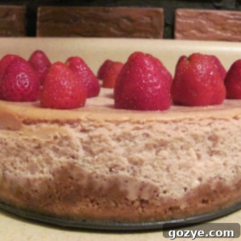 Strawberry and White Chocolate Chip Cheesecake