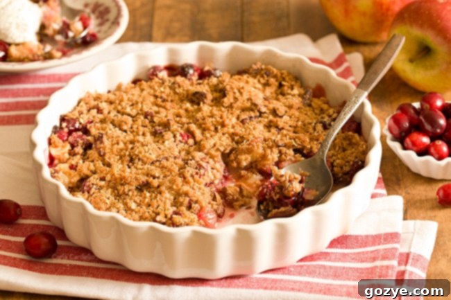 Serving Cran Apple Crisp for dessert