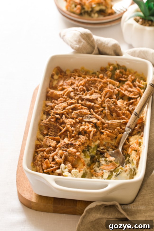 Homemade Green Bean Casserole without Mushroom Soup.
