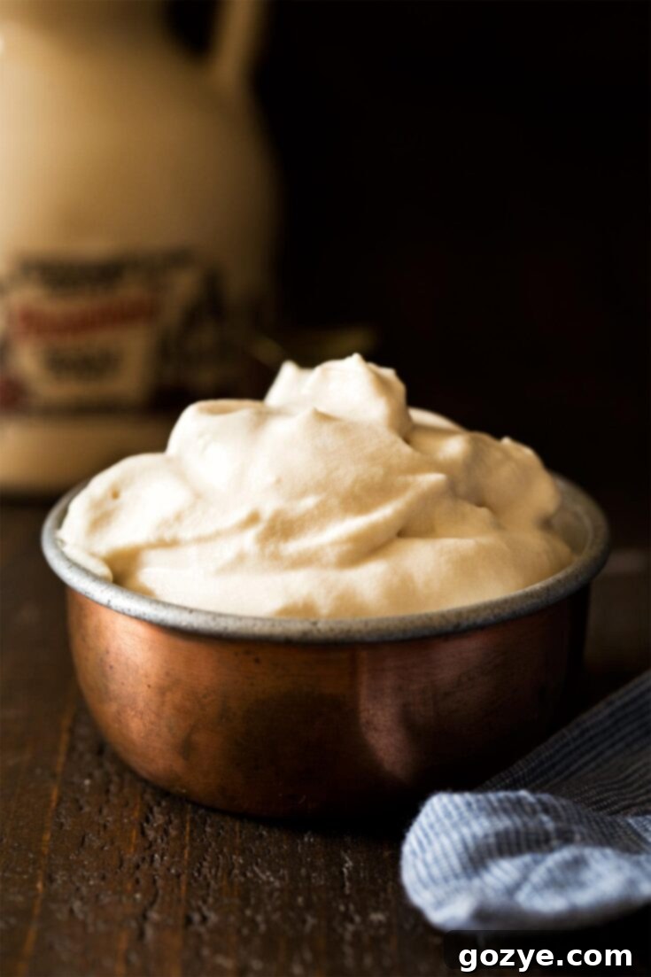 Maple Whipped Cream, a perfect topping for Thanksgiving desserts.