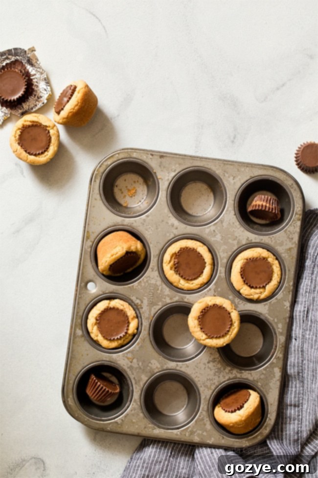 Small Batch Peanut Butter Cookie Cups 2 Irresistible small batch Peanut Butter Cookie Cups, perfect for satisfying cravings or gifting.