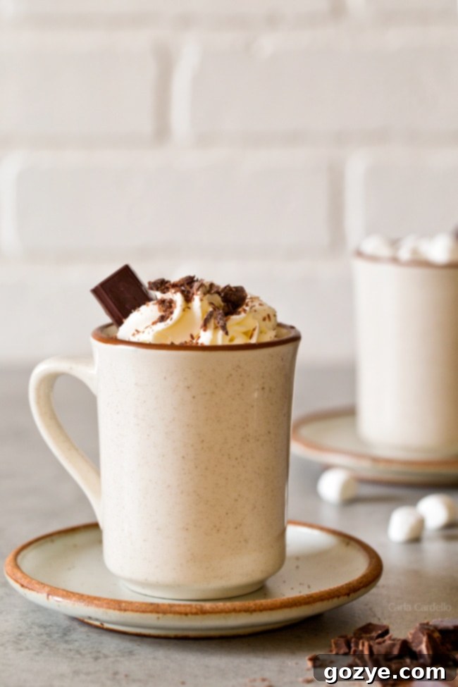 Two mugs of Italian Hot Chocolate