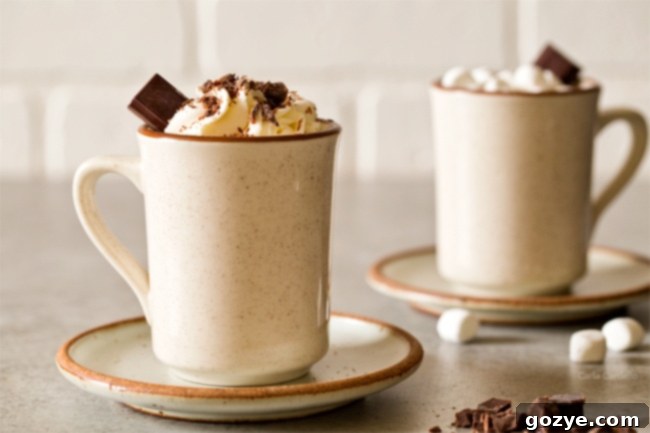 Two mugs of Italian Hot Chocolate