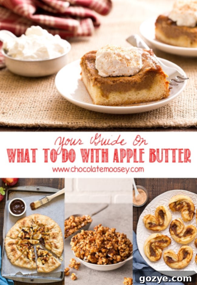 Photo college of recipes using apple butter