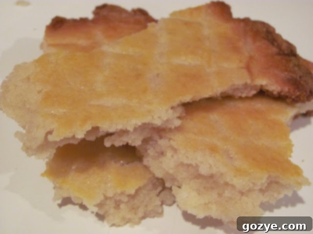 Close-up of Dorie Greenspan's Salted Butter Break-Ups dough, showing the fork imprints before baking.