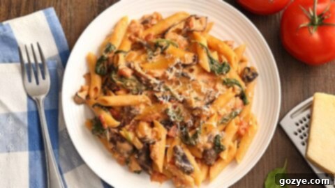 Creamy Tomato Mushroom Pasta