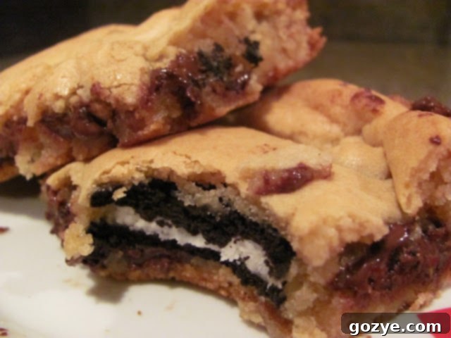 Close-up of Oreo Stuffed Blondies Ready for Baking
