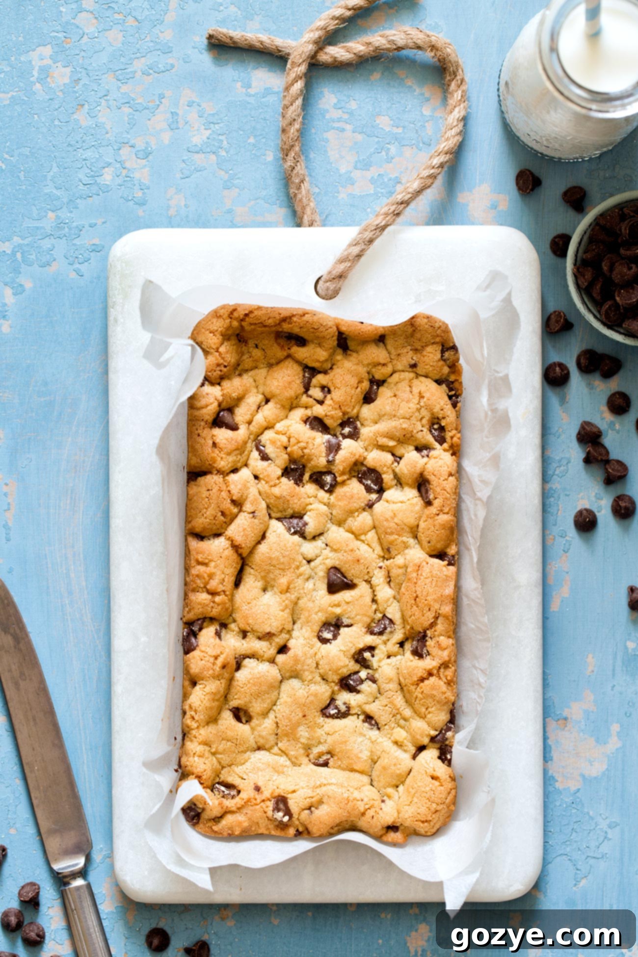 Effortless Small Batch Chocolate Chip Cookie Bars 3 Small Batch Chocolate Chip Cookie Bars baking in a loaf pan