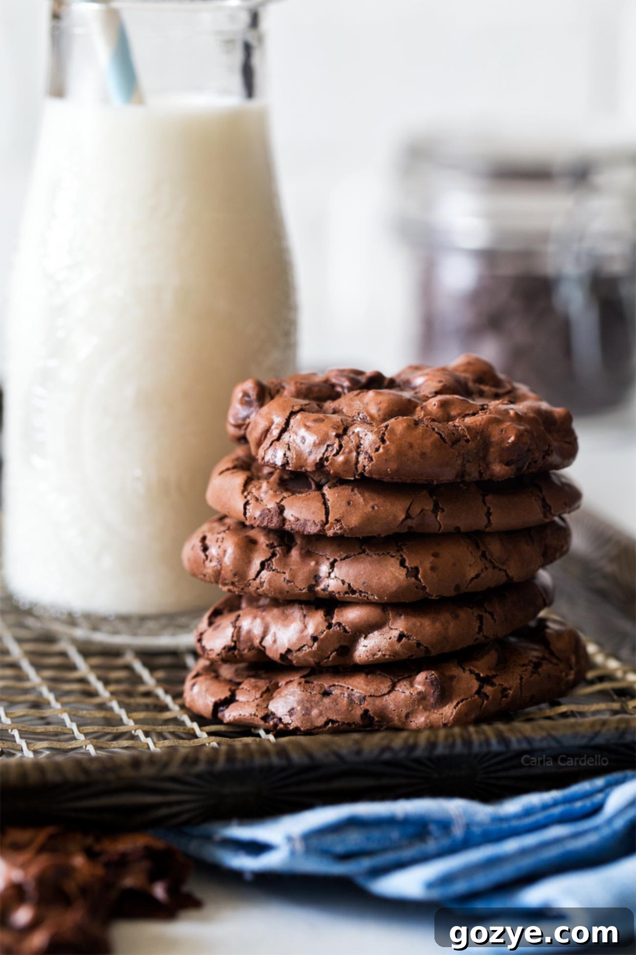 Chewy and Fudgy Small Batch Flourless Chocolate Cookies made with leftover egg white