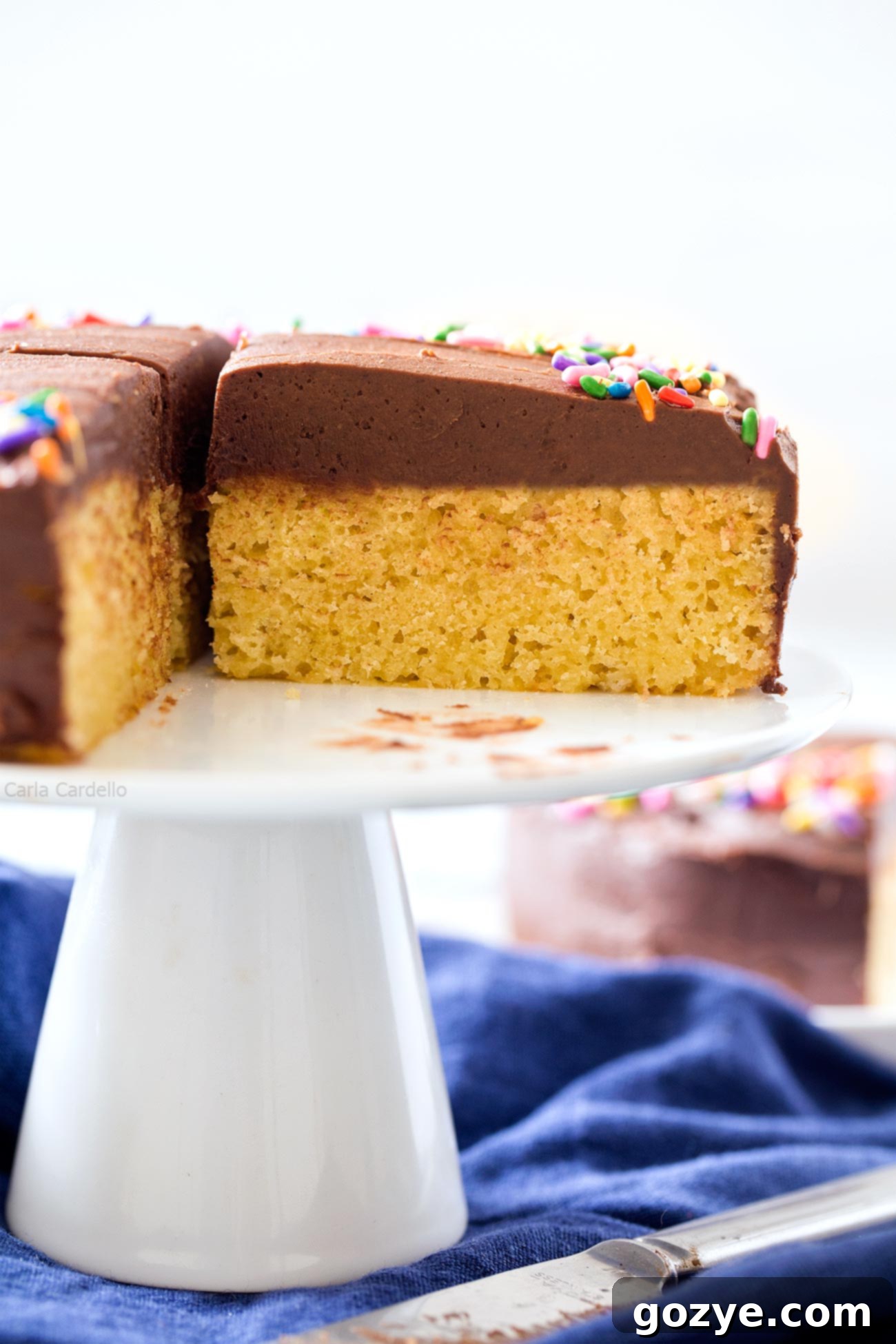 Perfectly baked 6 inch yellow cake, a delicious dessert for two people