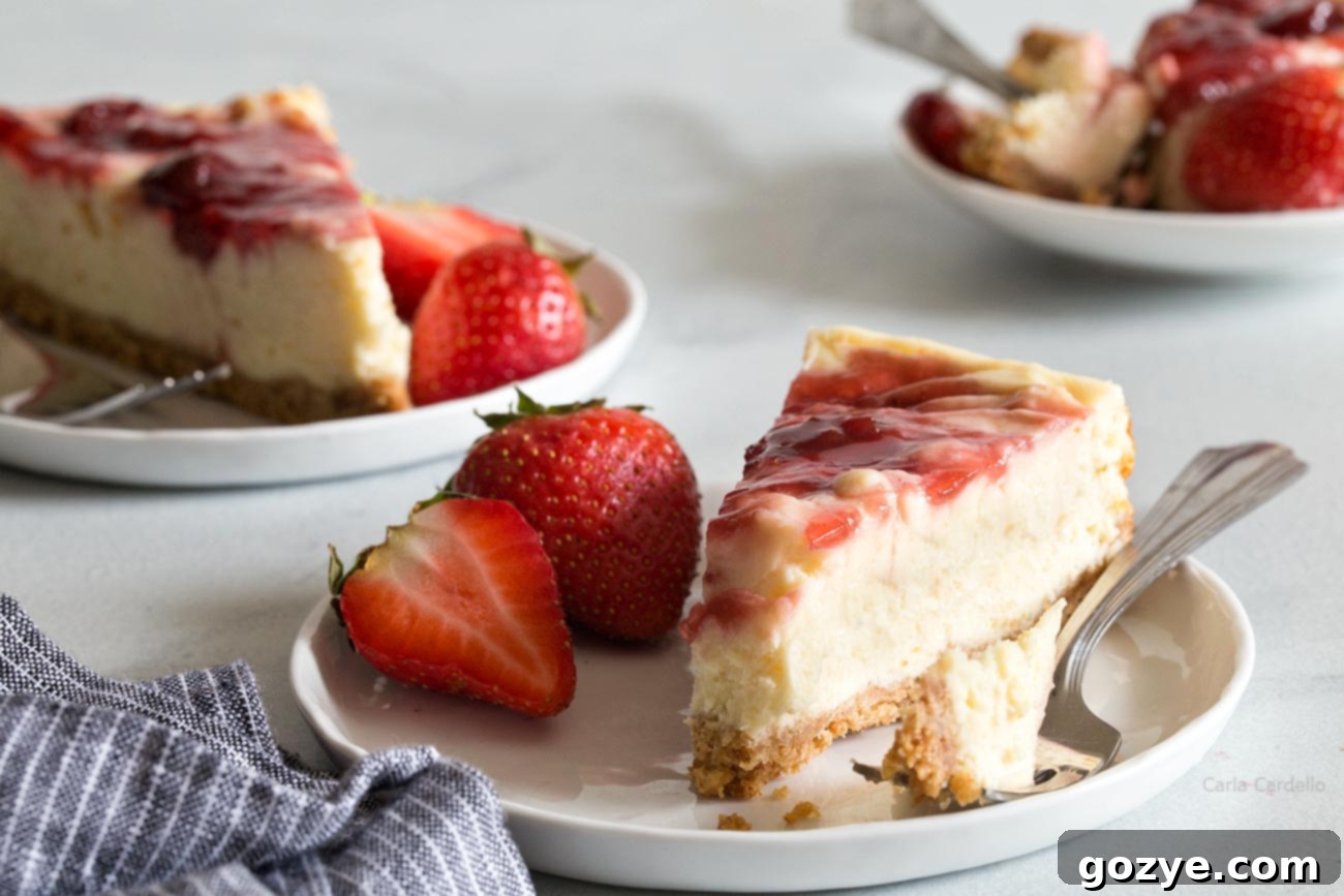 Slices of small batch cheesecake