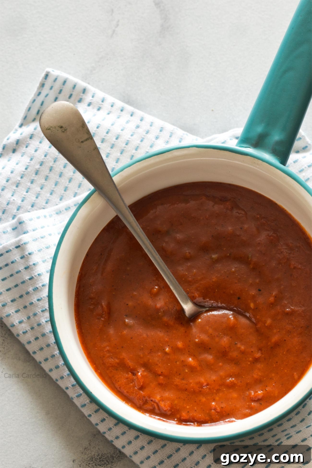 Delicious Homemade Red Enchilada Sauce made from scratch, perfect for a small batch of 6 enchiladas