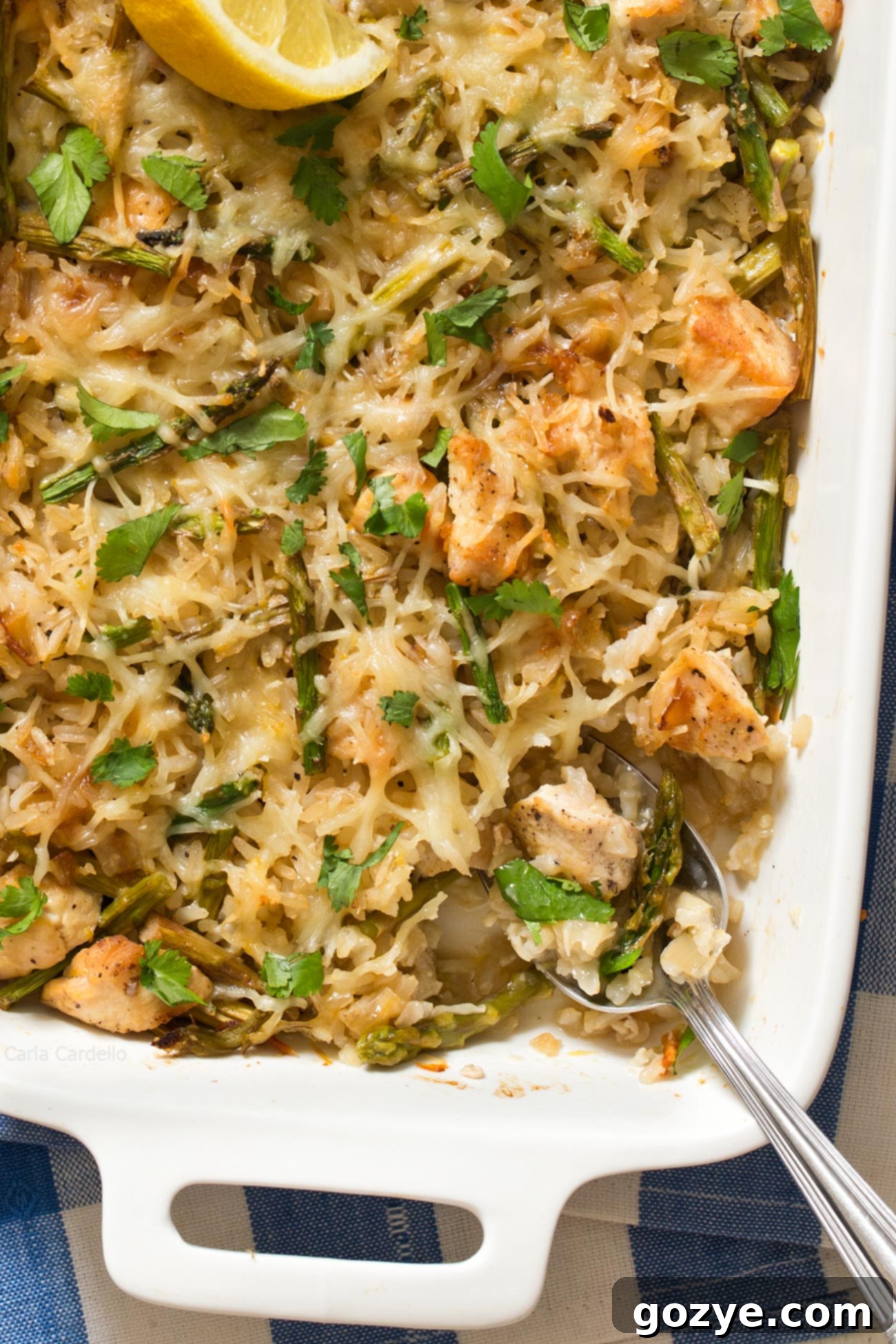 Close up of Chicken Lemon Rice Bake