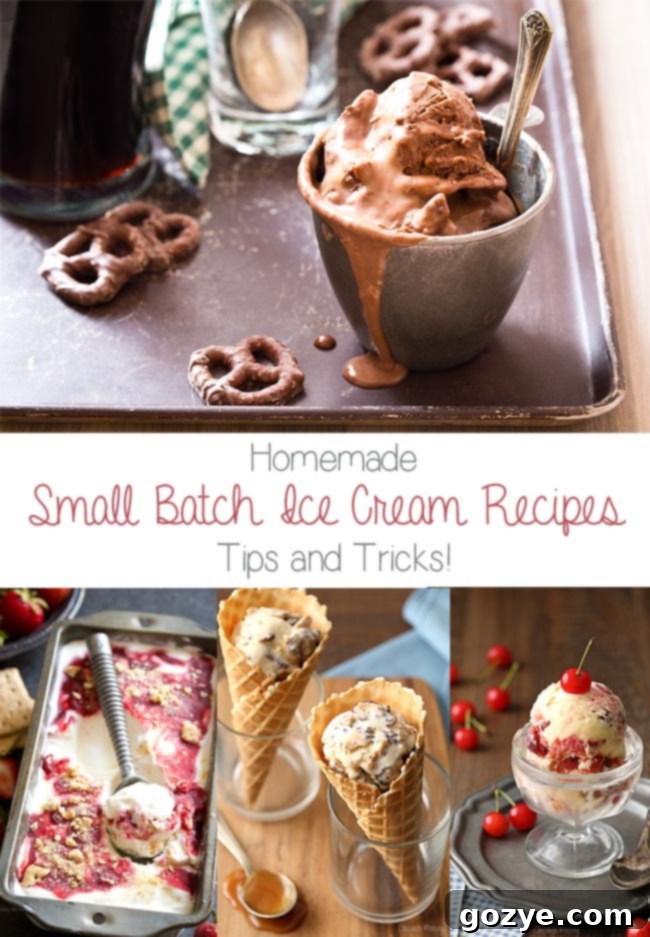 Homemade Small Batch Ice Cream Recipes: A pint of creamy ice cream with various toppings