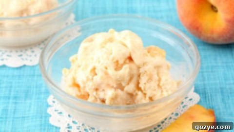 A bowl of Peaches and Cream Ice Cream
