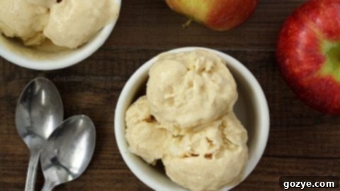 A scoop of Apple Cider Ice Cream with cinnamon