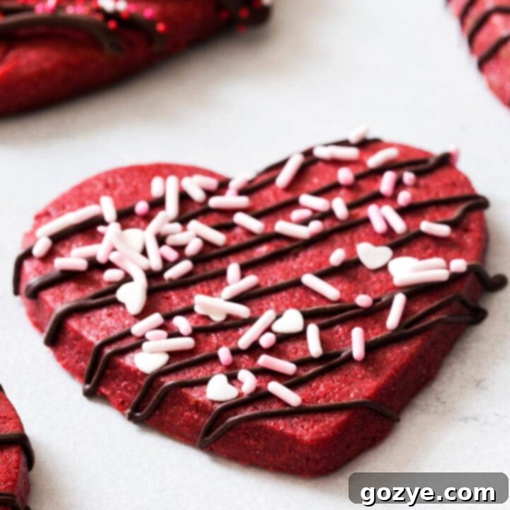 Crimson Velvet Delights 12 Decorated Red Velvet Cut Out Cookies