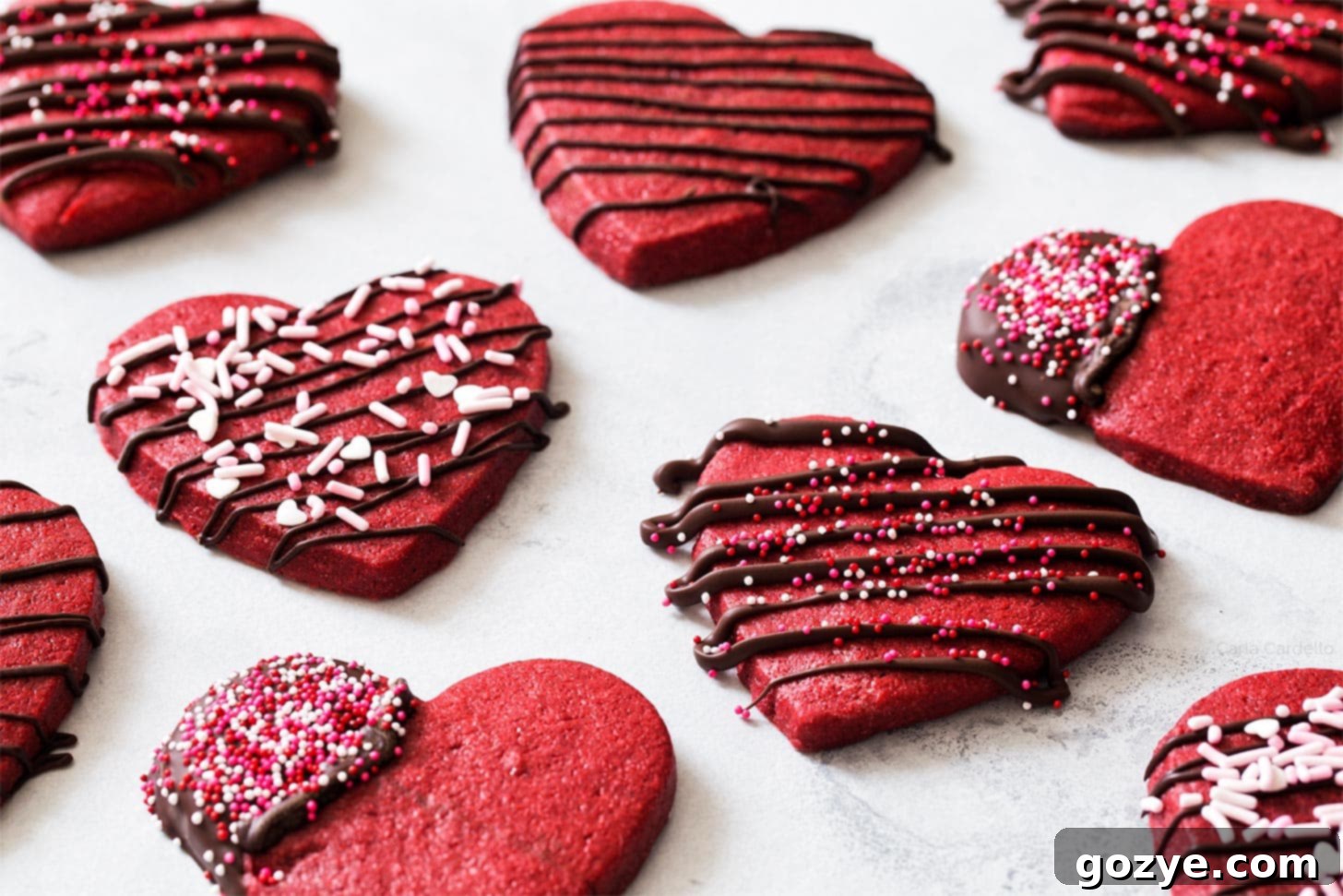 Crimson Velvet Delights 7 Red Velvet Cut Out Cookies