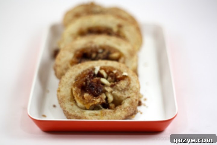 Freshly baked spiral rugelach cookies with a golden crust