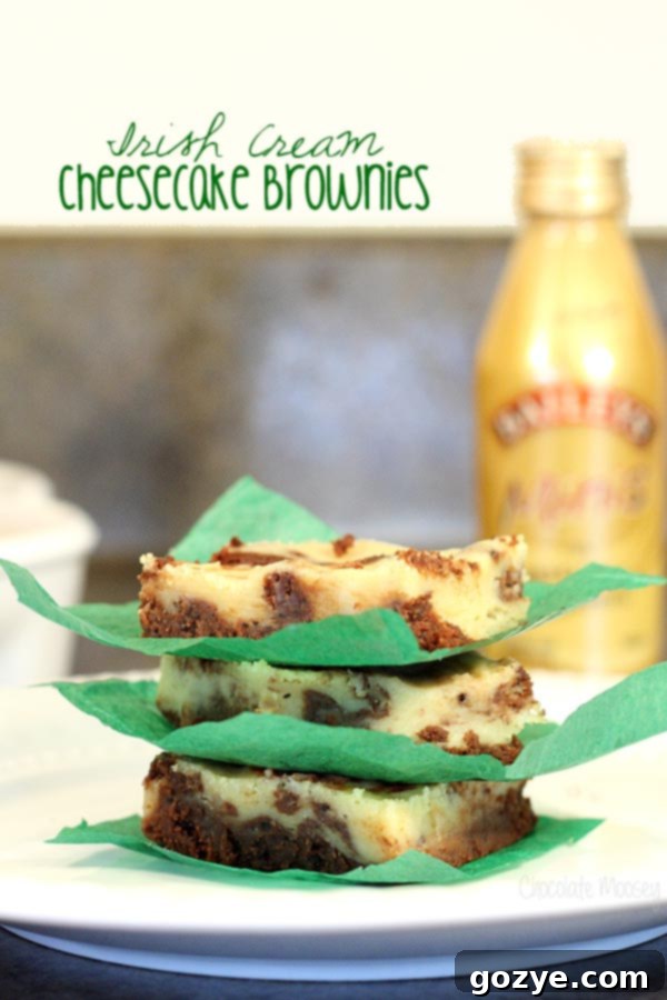Irish Cream Cheesecake Brownies