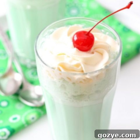 Copycat McDonald's Shamrock Shakes, a green mint milkshake recipe