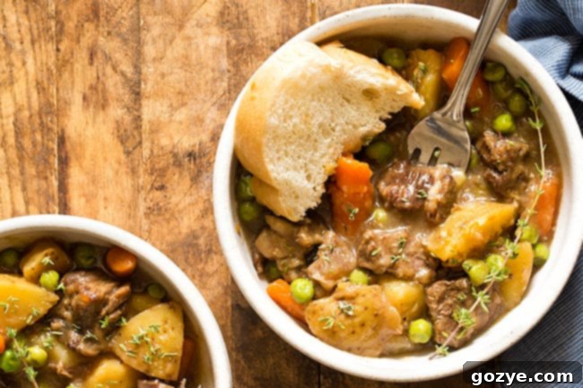 Stovetop Beef Stew For Two recipe with perfectly cut beef chunks