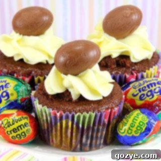 Cadbury Creme Egg Cupcakes - Recipe Card Image