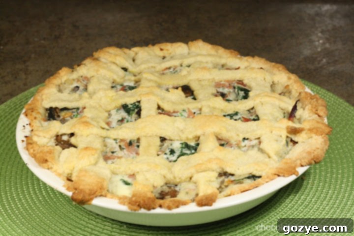 Pizza Rustica for Tuesdays With Dorie 2 Beautifully baked Pizza Rustica, golden brown crust, ready to be sliced and enjoyed.