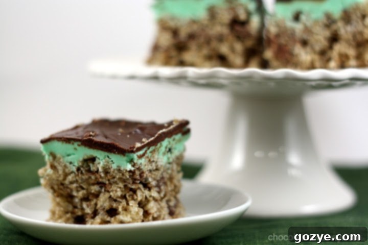 Chocolate Mint Rice Crispy Treats Base Layer