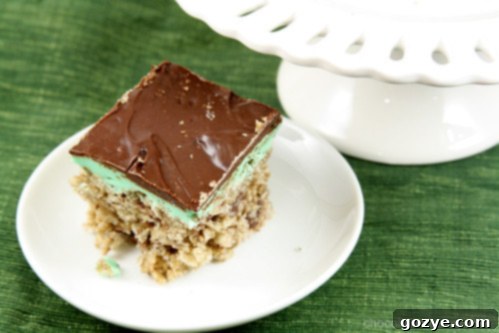 Plated Chocolate Mint Rice Crispy Treats