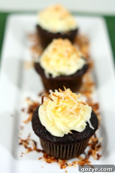 Simple yet delicious Award Winning Chocolate Coconut Cupcakes, a true testament to flavor