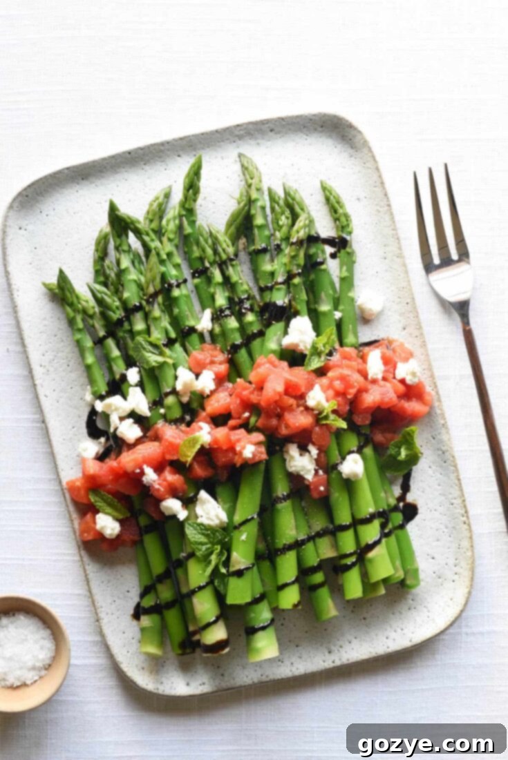 Balsamic Asparagus with Goat Cheese & Tomatoes