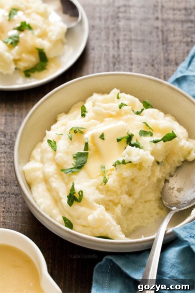 Creamy Garlic Mashed Potatoes For Two