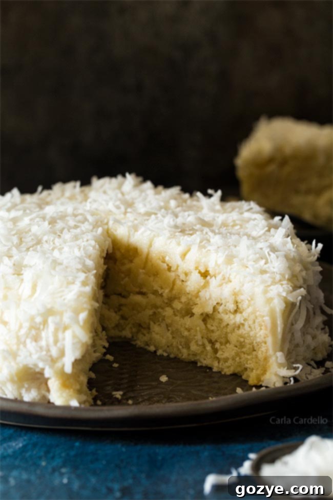 Small Coconut Cake Recipe with Coconut Frosting