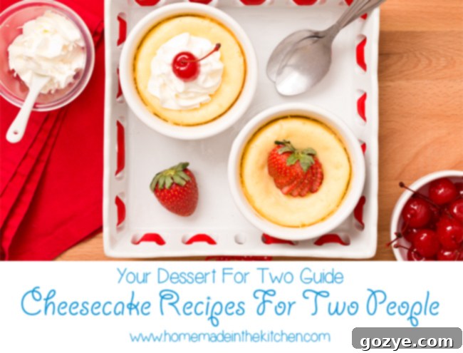 Date Night Cheesecakes 4 A selection of Cheesecake Recipes For Two People, illustrating different sizes and toppings