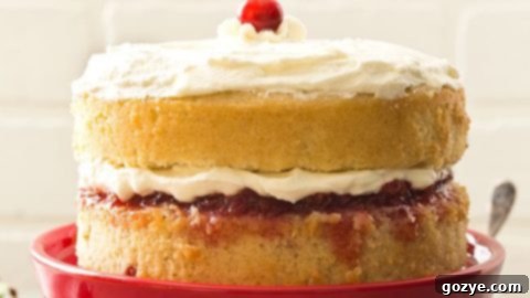 Small Vanilla Cake recipe with a cherry filling, 2-layer 6-inch cake