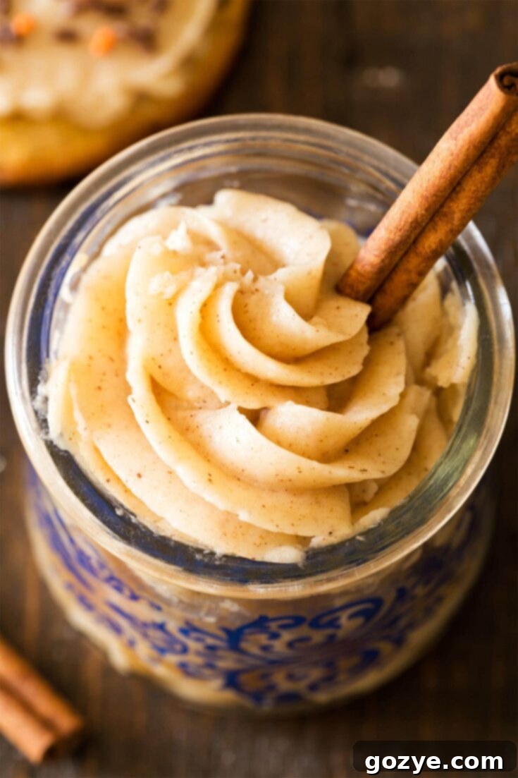 Cinnamon Buttercream Frosting for fall desserts