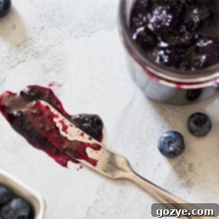 Homemade Blueberry Jam No Pectin Needed 6 Knife with blueberry jam