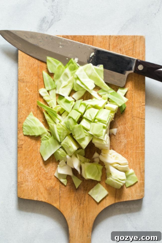 How to cut cabbage into squares