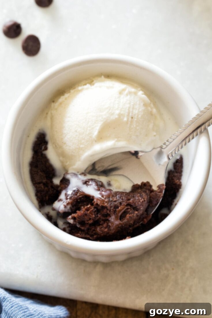 Microwave Brownie in a ramekin