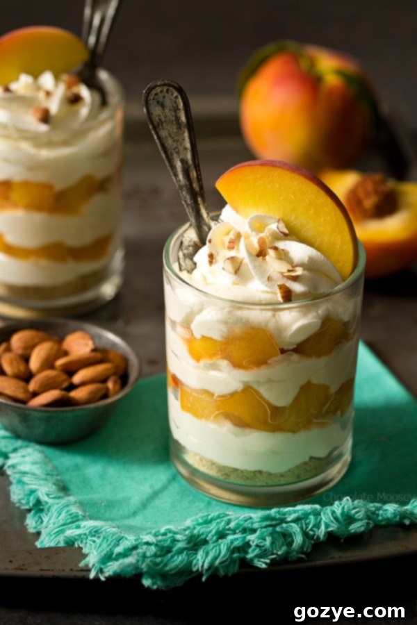 No Bake Peach Cheesecake