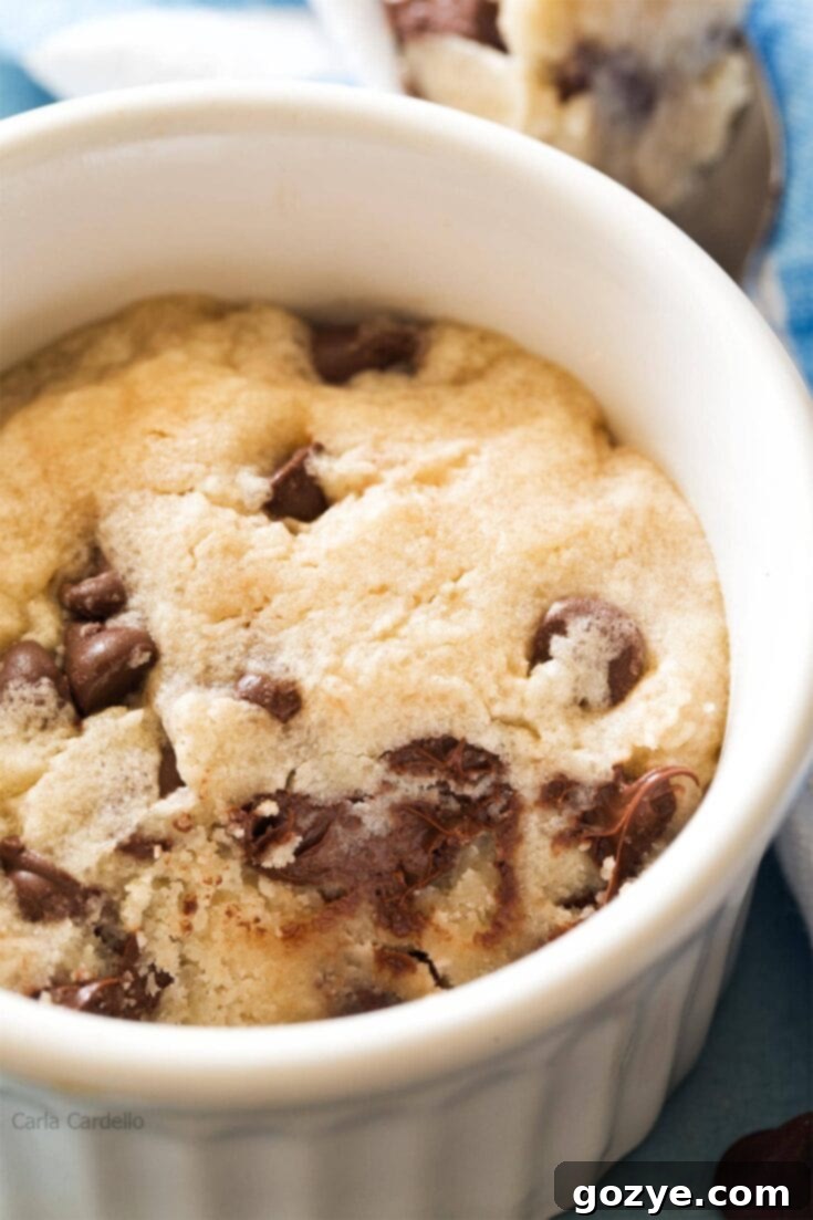 Microwave Chocolate Chip Cookie in a mug